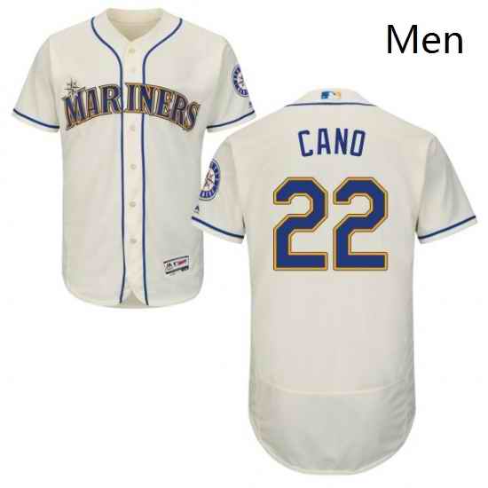 Mens Majestic Seattle Mariners 22 Robinson Cano Cream Alternate Flex Base Authentic Collection MLB Jersey